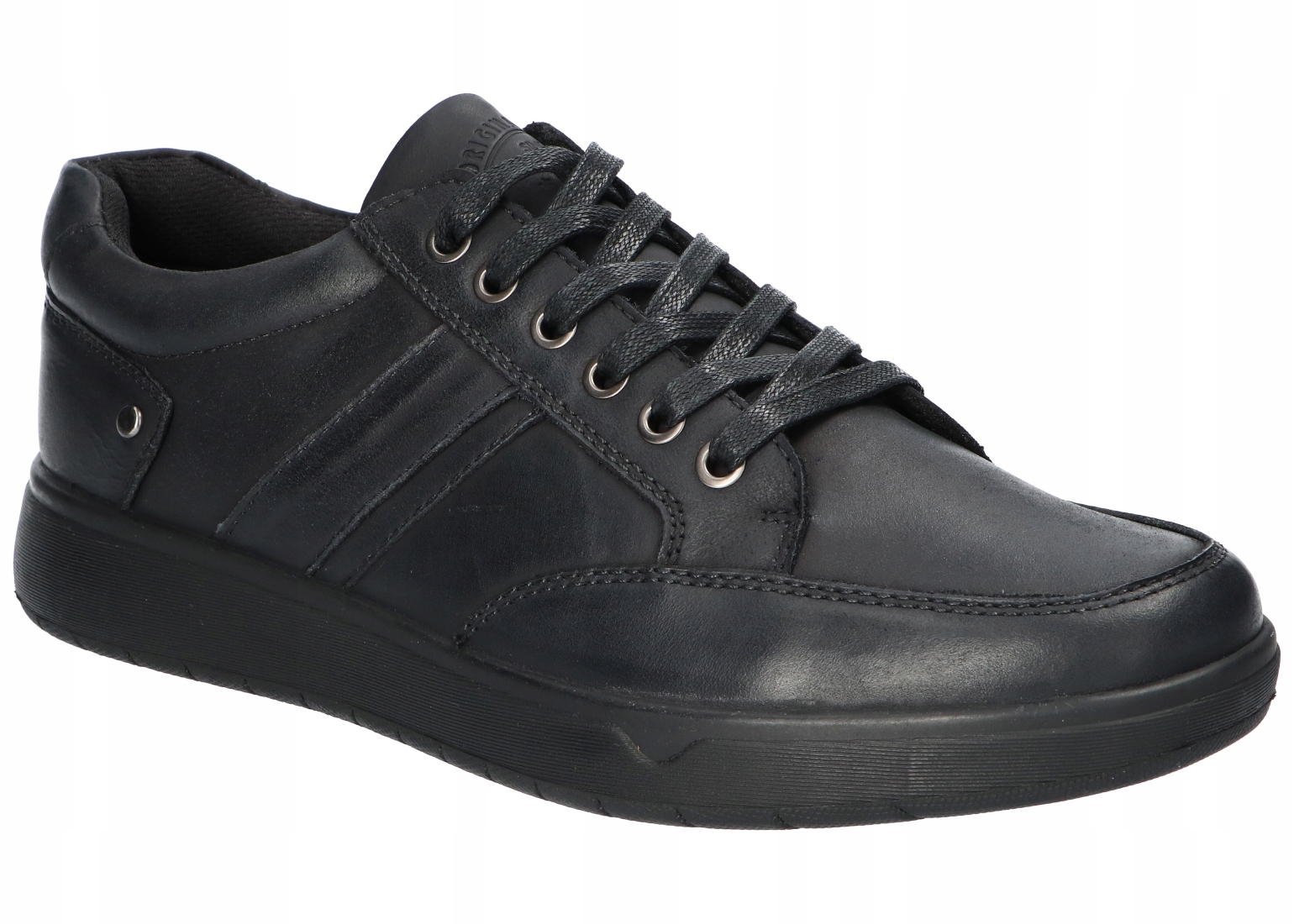 Pánské Kožené Polobotky American Club, Šněrovací, Paměťová Vložka, Velikost 44