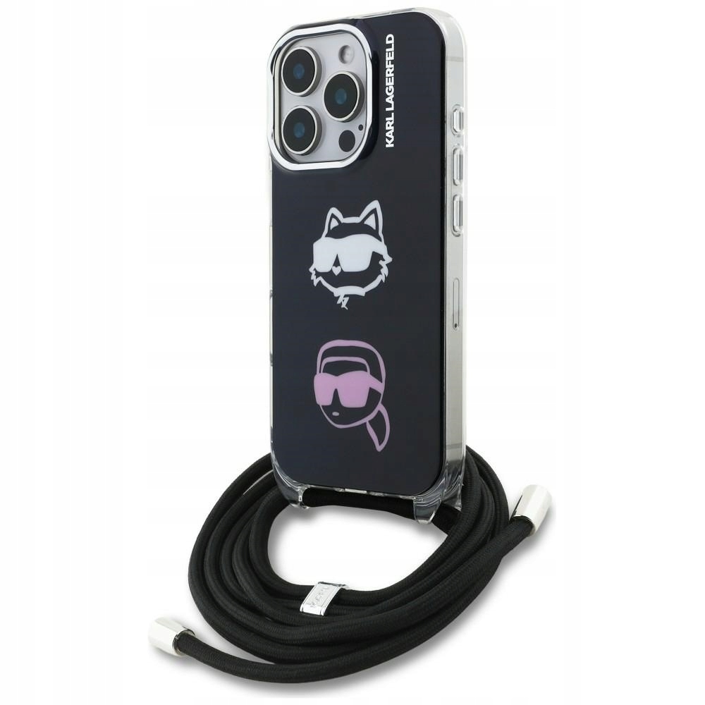 Karl Lagerfeld Crossbody pouzdro šňůrka na krk, pouzdro pro iPhone 16 Pro