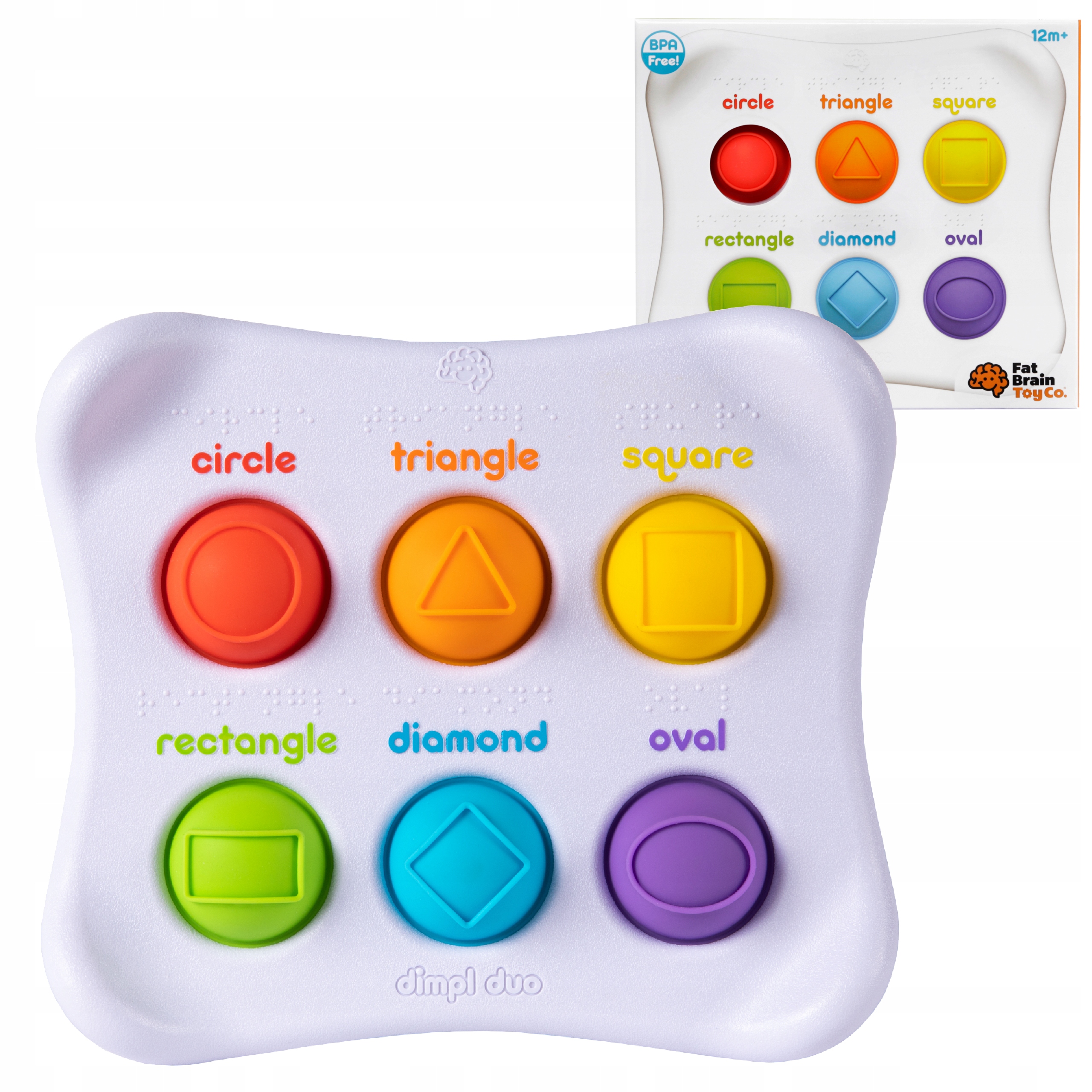 

Dimpl Duo Kolorowe Bąbelki Kształty Fat Brain Toy