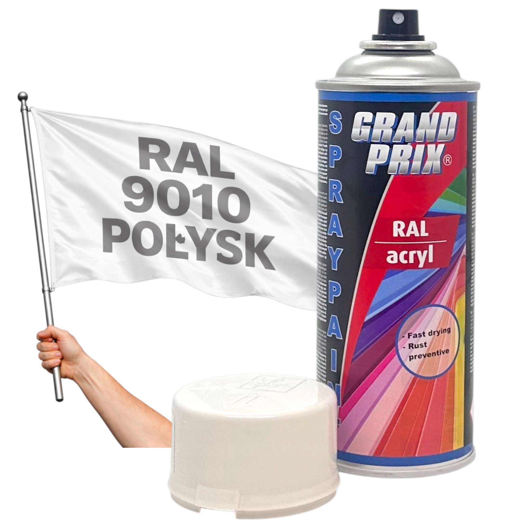 Motip Lakier Akrylowy Spray Ral 9010 Biały Wysoki Połysk 400ML