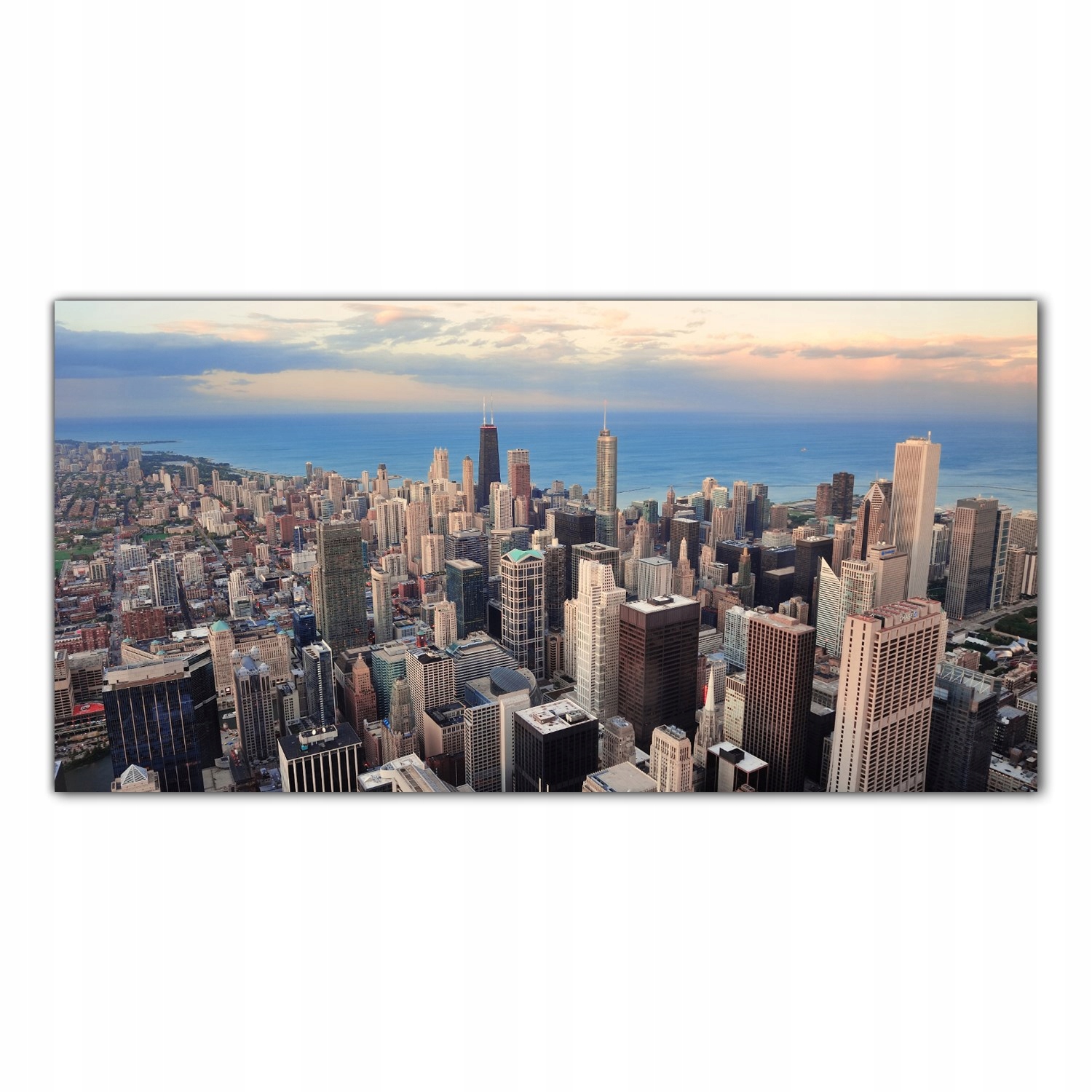 Chicago Západ Slunce 120x60 Tvrzené sklo panel