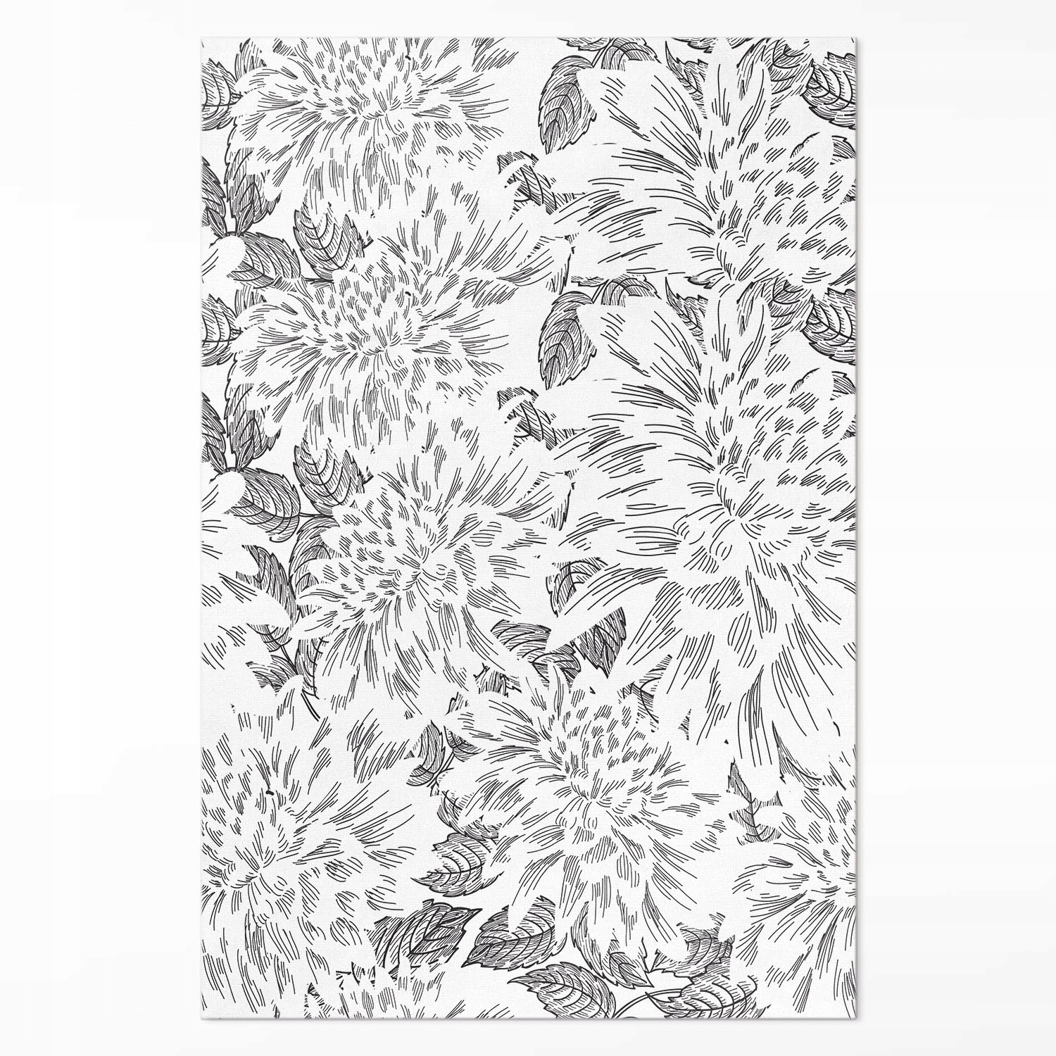 Dekoratívny vinylový koberec Loftový náčrt kvetov štýlová lúka XXL 150 x 225 cm