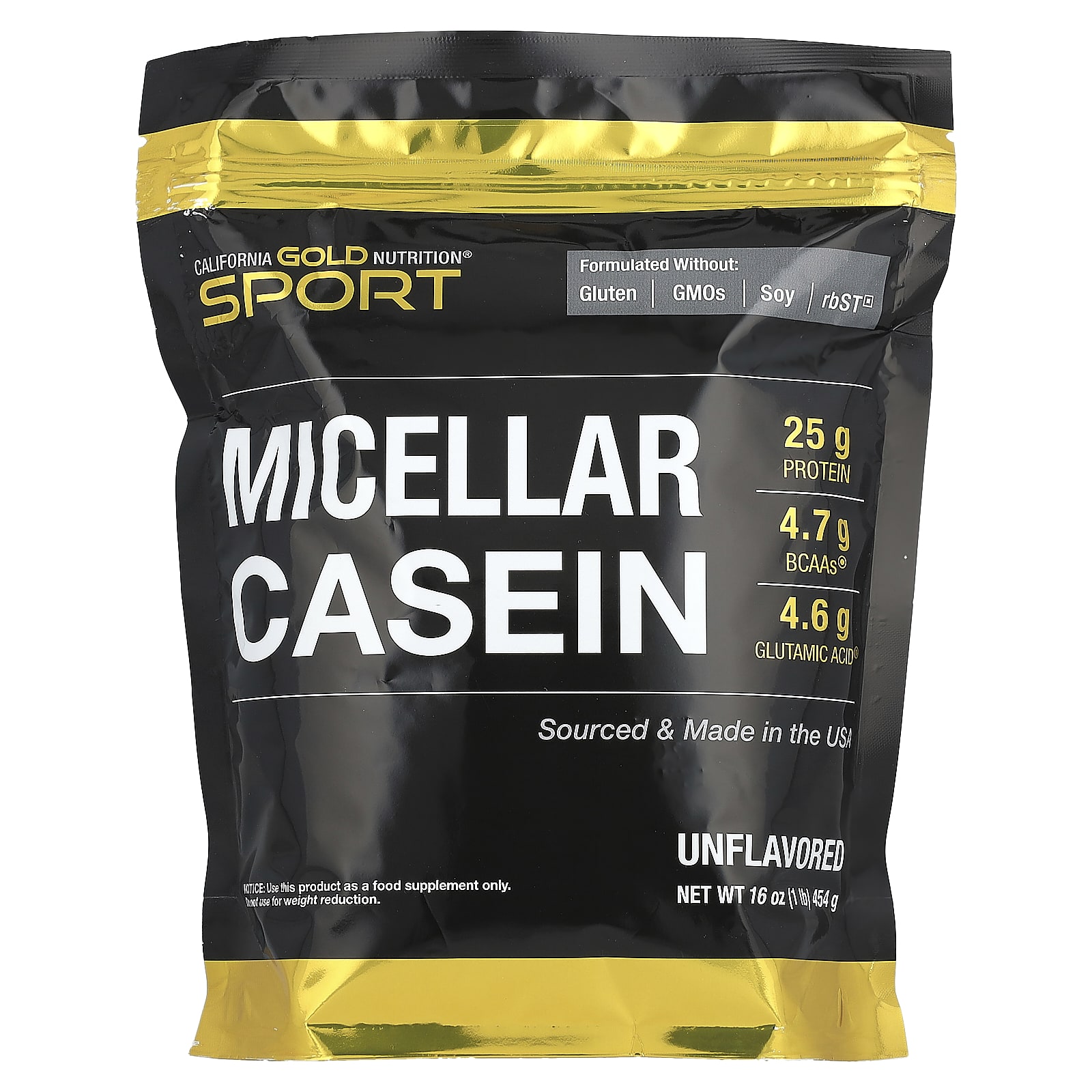 California Gold Nutrition, Sport, micelární kasein, neochucený, pomalý