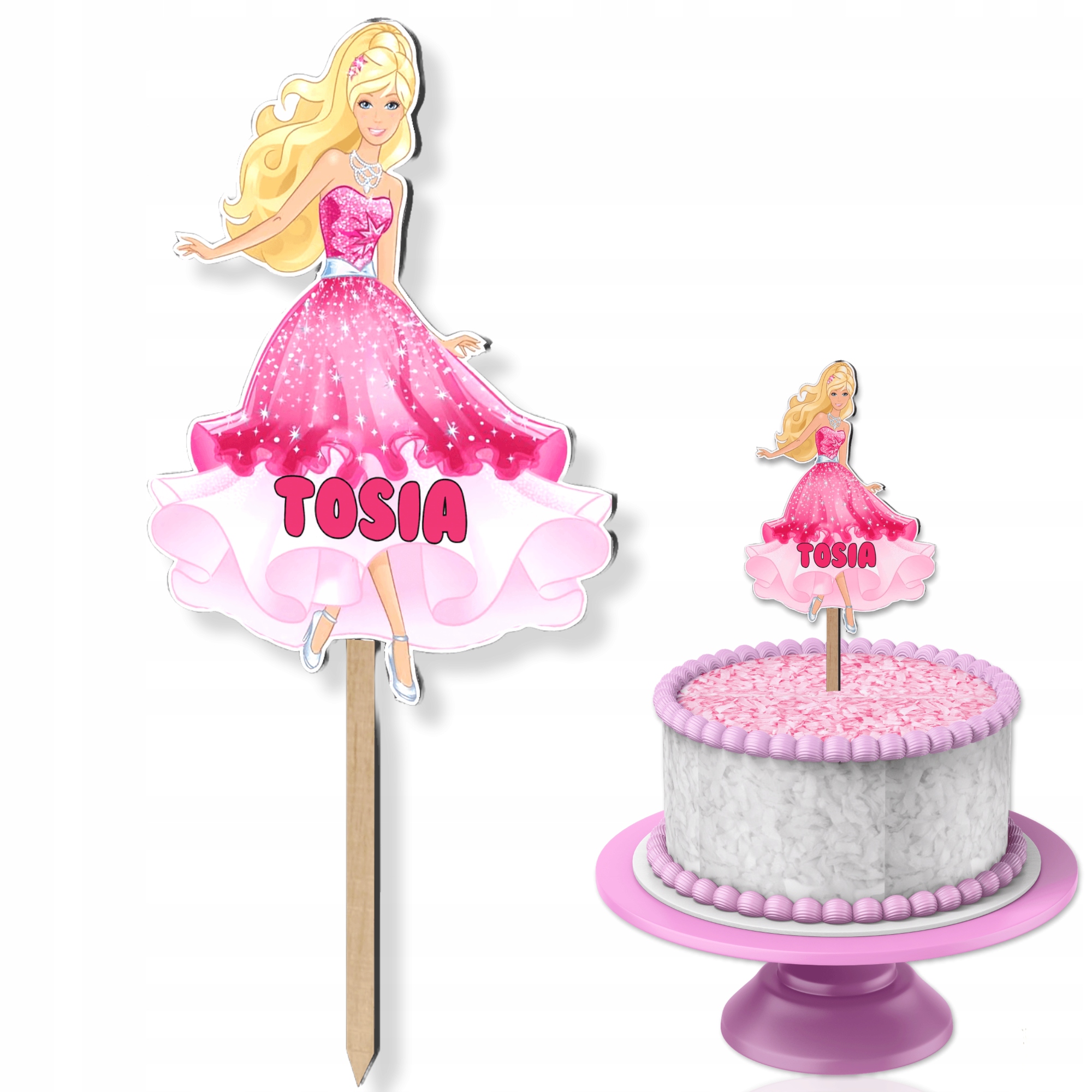 

Topper Kolorowy Barbie+imie