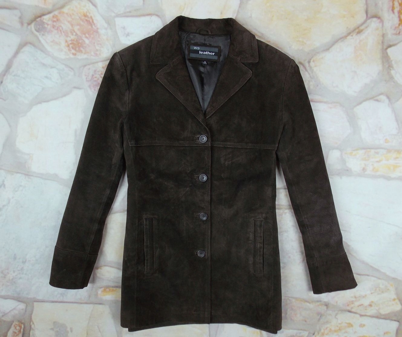 WS LEATER PORZĄDNY PŁASZCZ SKÓRZANY SKORA 42 Rękaw długi rękaw