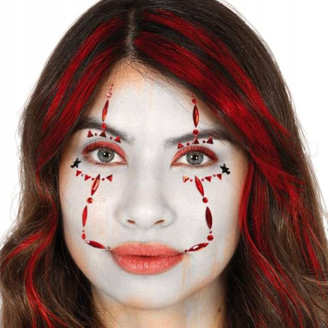 

Kryształki na twarz Naklejki 3D Klaun makeup clown