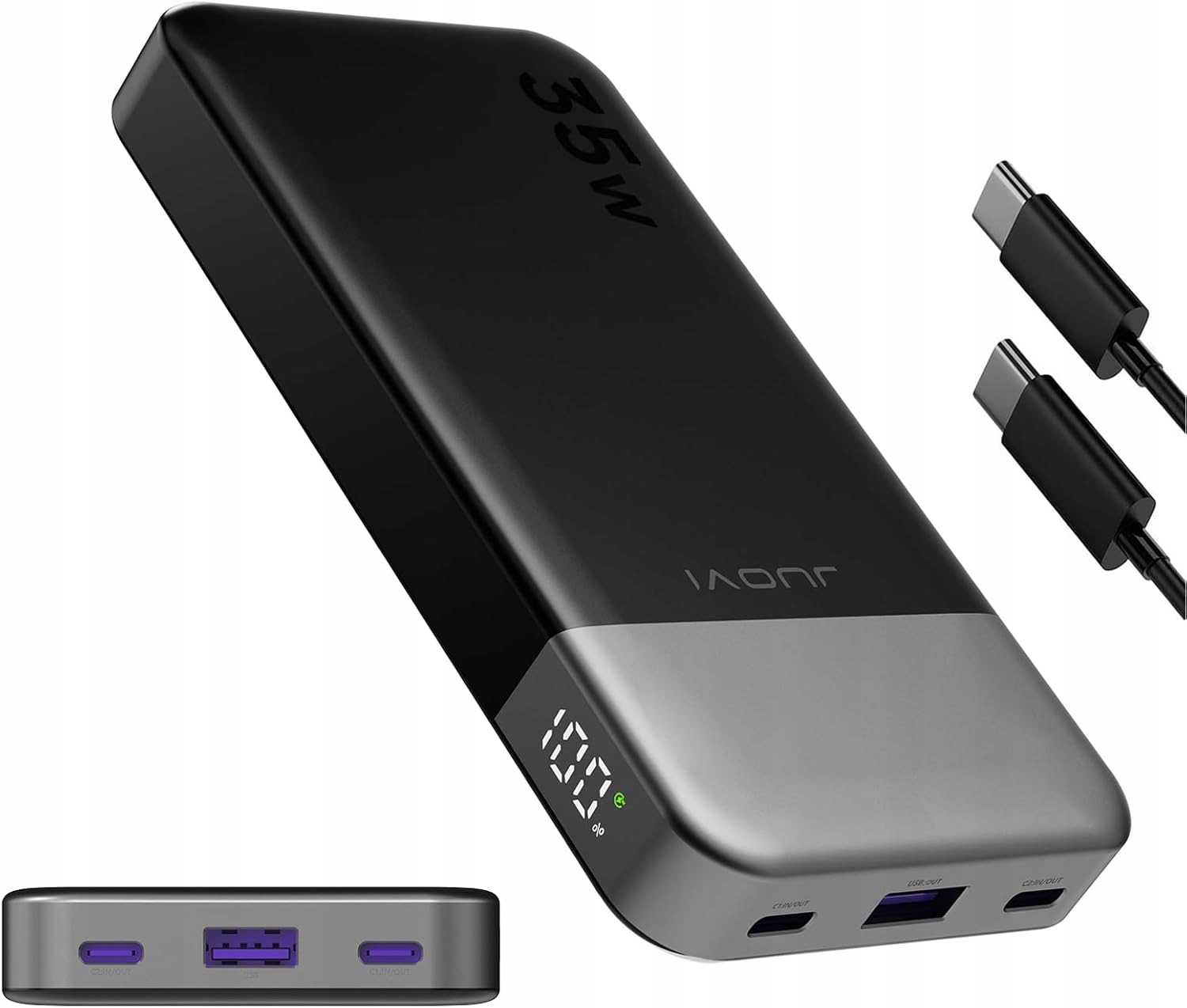 Juovi 35W Rychlé nabíjení Power Bank 10000 mAh Rychlá Powerbanka Usb C Powe