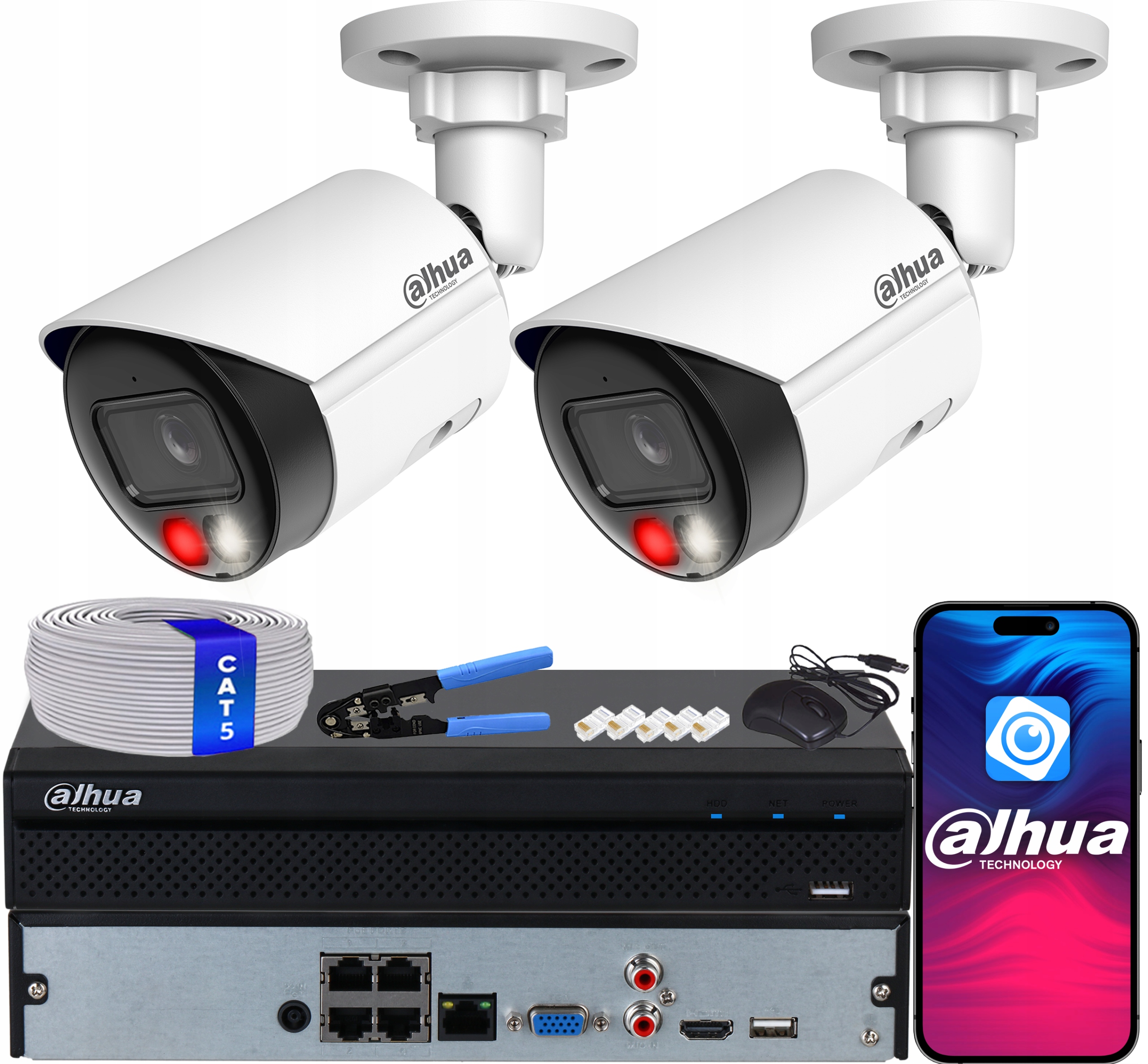 Monitorovací sada 2x IPC-HFW2649S-S-IL 6Mp Dahua WizSense IR30m Dual Light