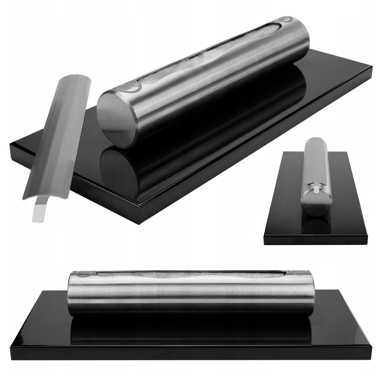 Moderní Volně Stojící Biokrb Stainless Černý S Leskem Na Biopalivo