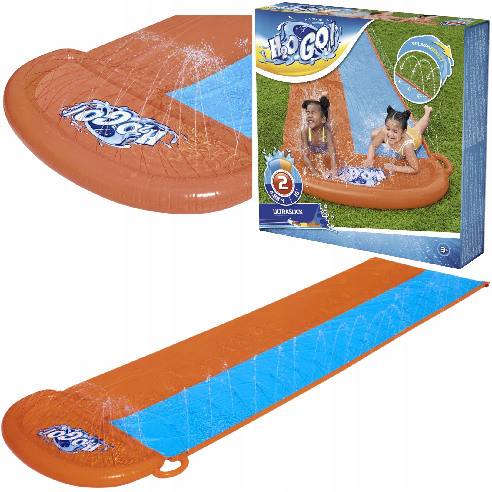 Ślizgawka Wodna Podwójna Ślizg Zjeżdżalnia Torowa dla Dzieci Bestway