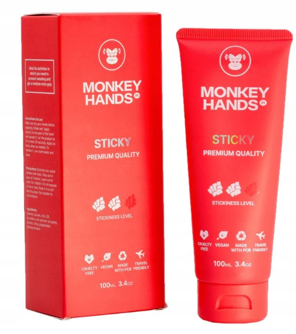 Monkey Hands Klej Magnezja Grip do Pole Dance 100 ml, czerwony