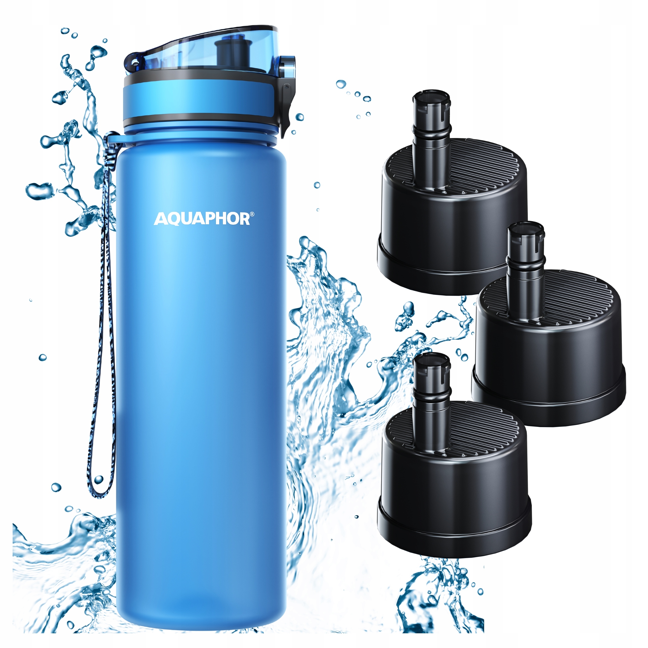 Filtrační láhev Filtr Lahev Na Pití Aquaphor City 800 ml Modrá 3 náplně