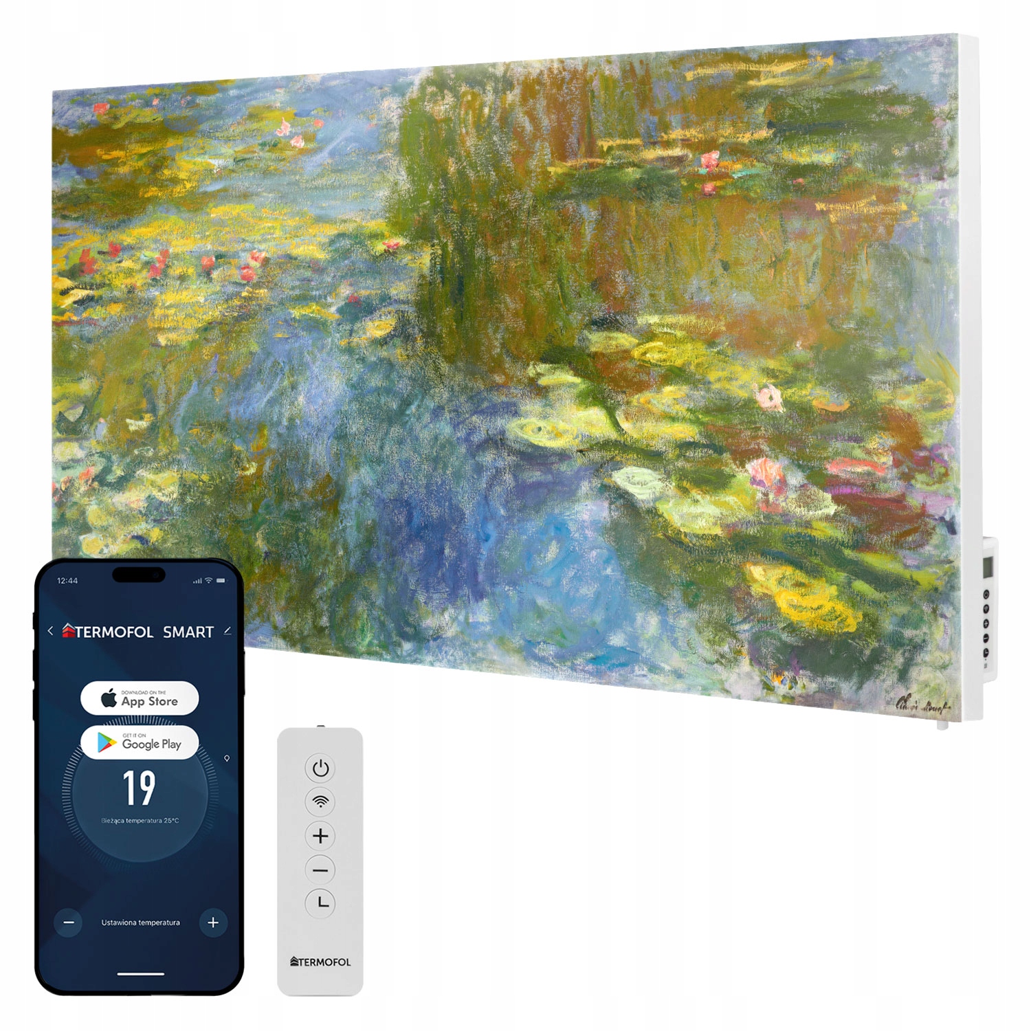 Infračervený ohrievač obraz Vodné ľalie 700 W 120x60 cm WiFi