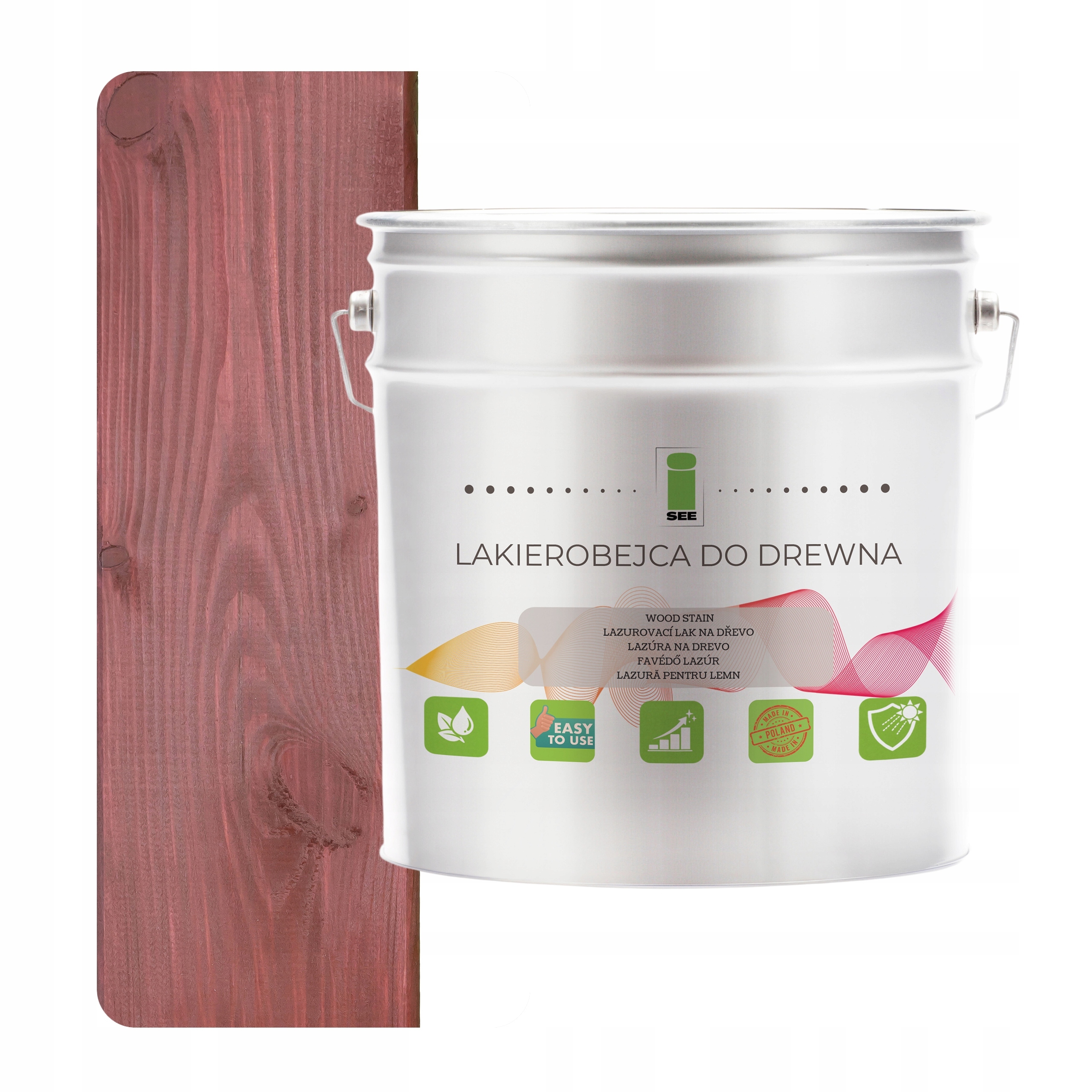 Lak na dřevo třešňový, hydrofobní, bez zápachu, satén 3v1 5L D050