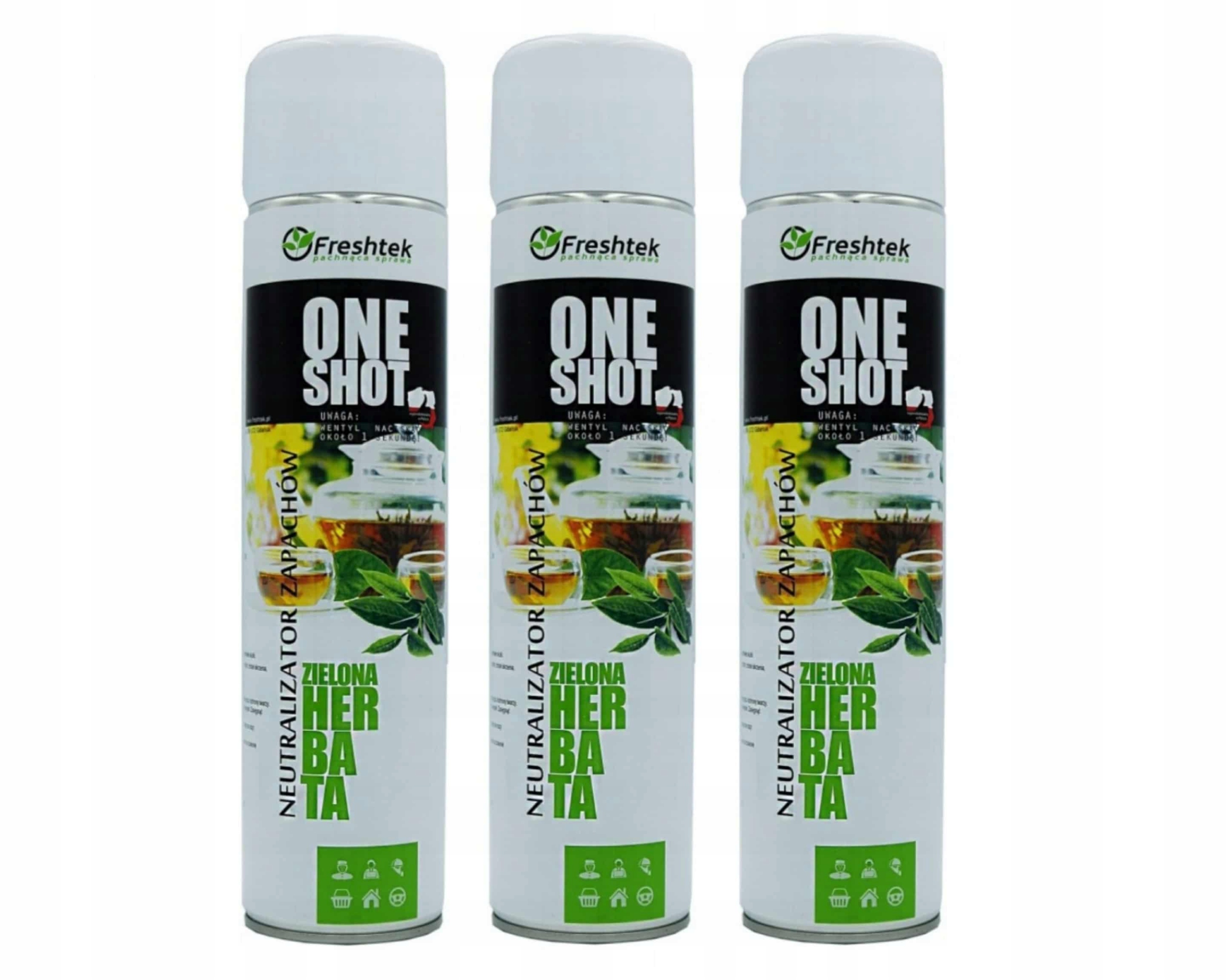 Set 3 ks Freshtek Zelený Čaj 600 ml Neutralizátor Osvěžovač