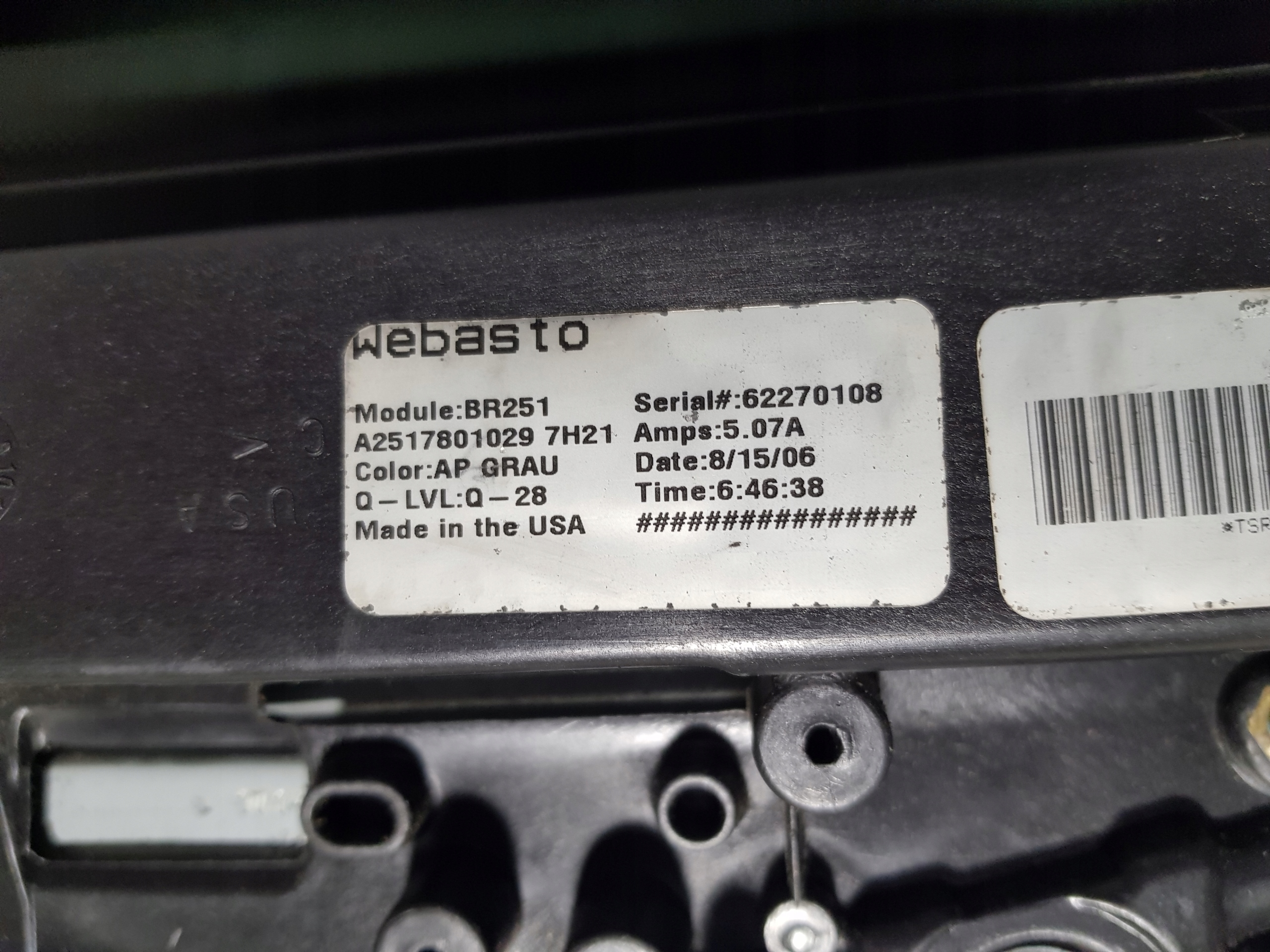 Schiebedach MERCEDES W251 R-KLASA A2517801029