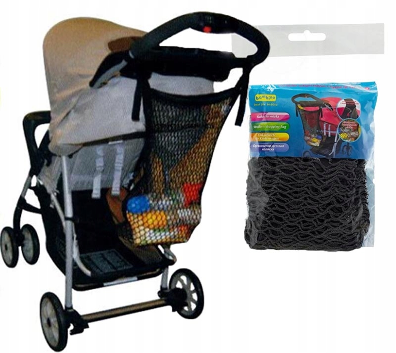 SIATKA ORGANIZER TORBA DO WÓZKA na zakupy Czarny