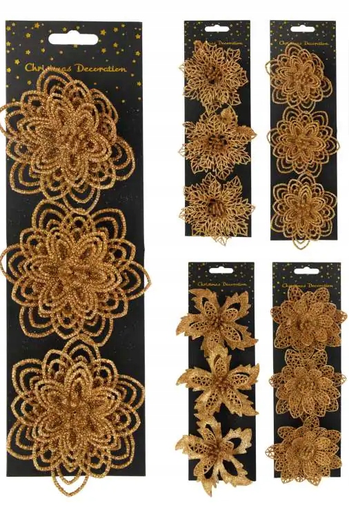 VIRÁG A KLIPSZEN 3 DB-OS CSILLÁMOS SZETT