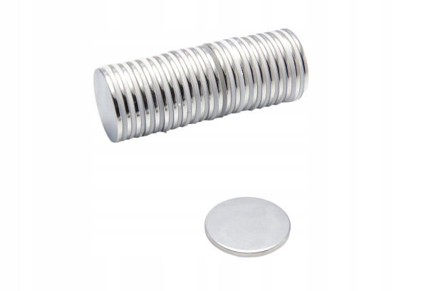 Magnet neodymový válcový Mw 20x1,5 N38 100 ks