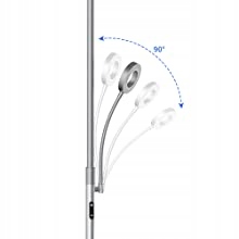 Szara Lampa Stojąca Podłogowa 175CM 30W+5W Z pilotem, ściemnialna Klasa efektywności energetycznej E