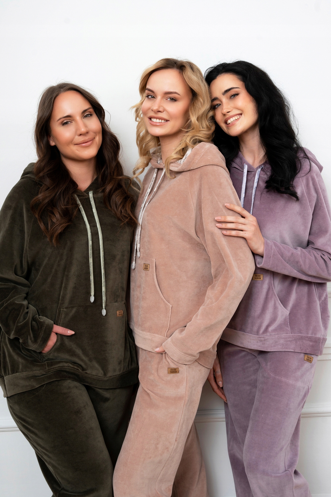 Olivová mikina s dlouhým rukávem, velikost M Italian Fashion
