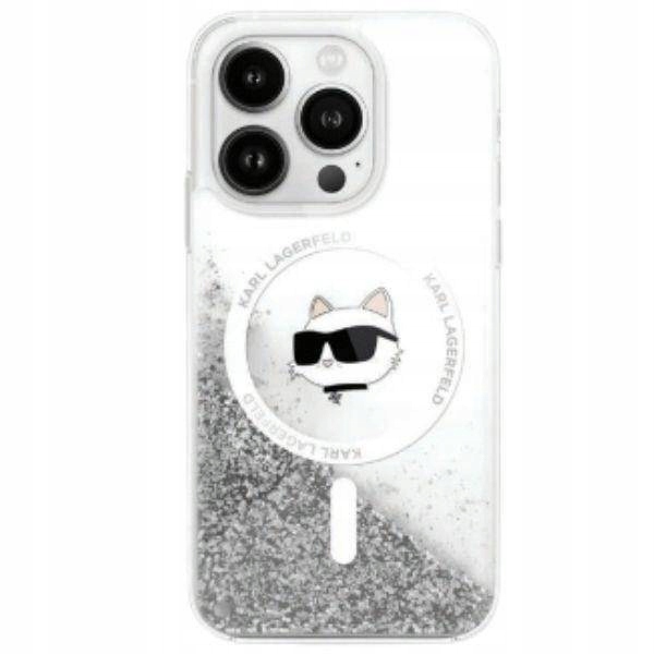 Karl Lagerfeld Liquid Glitter Choupette Head Pouzdro pro MagSafe pro iPhone 16
