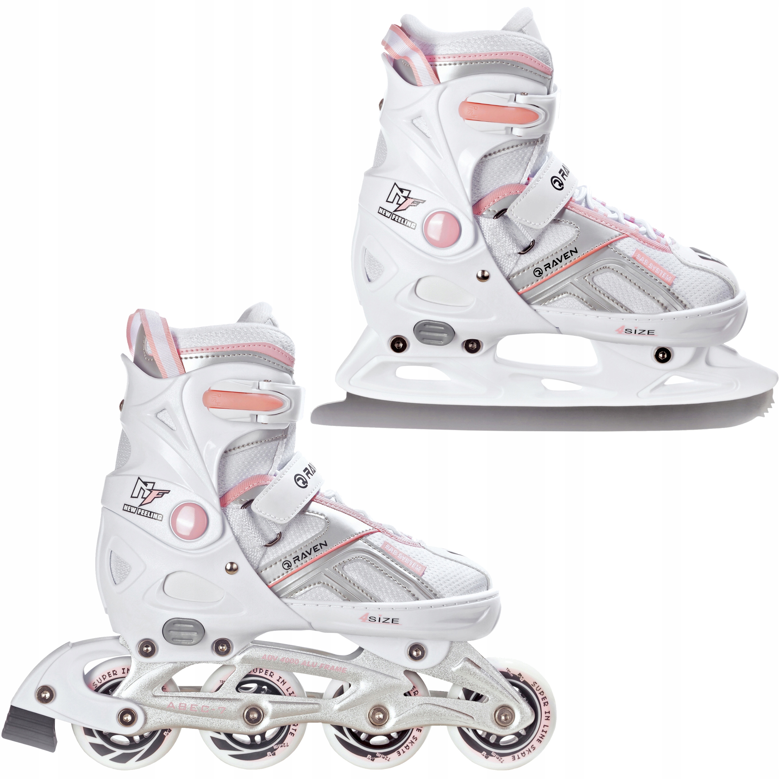 

Rolki Łyżwy 2w1 Raven Pulse White/Pink 37-40