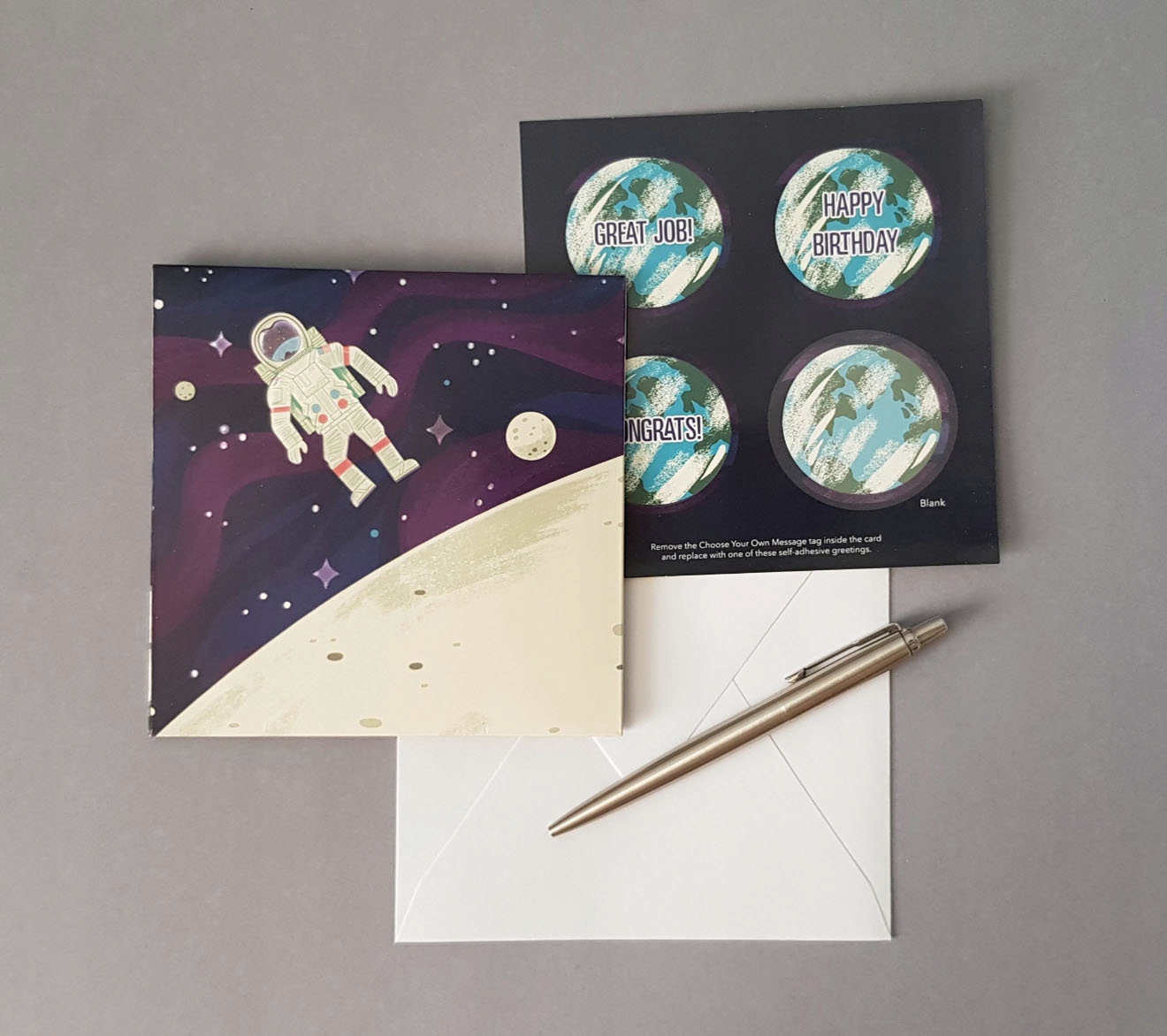 ASTRONAUTA KOSMOS NASA kartka 3D podświetlana Materiał papier