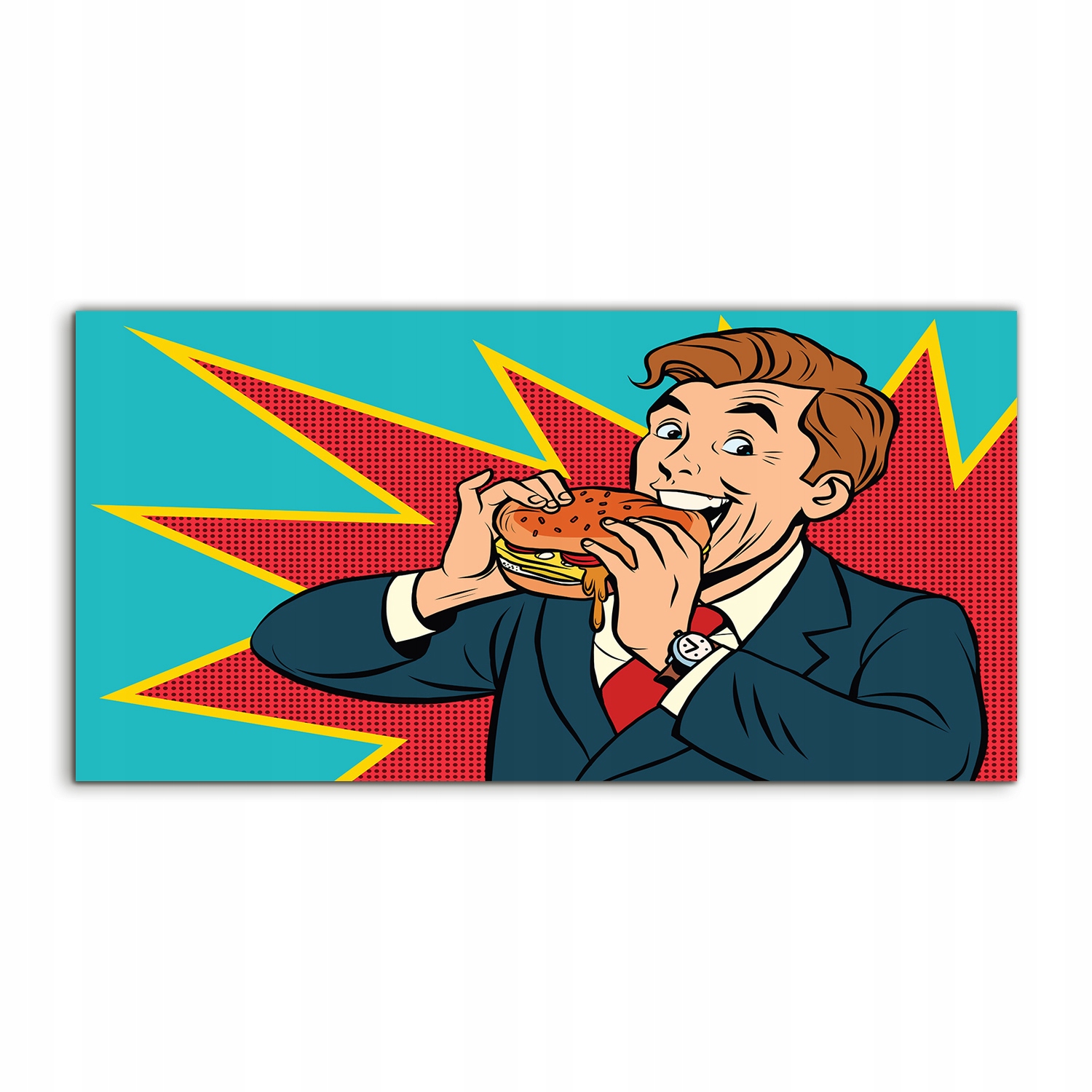 

Fotoobraz 120x60 wiszący Człowiek Jedzenie Burger
