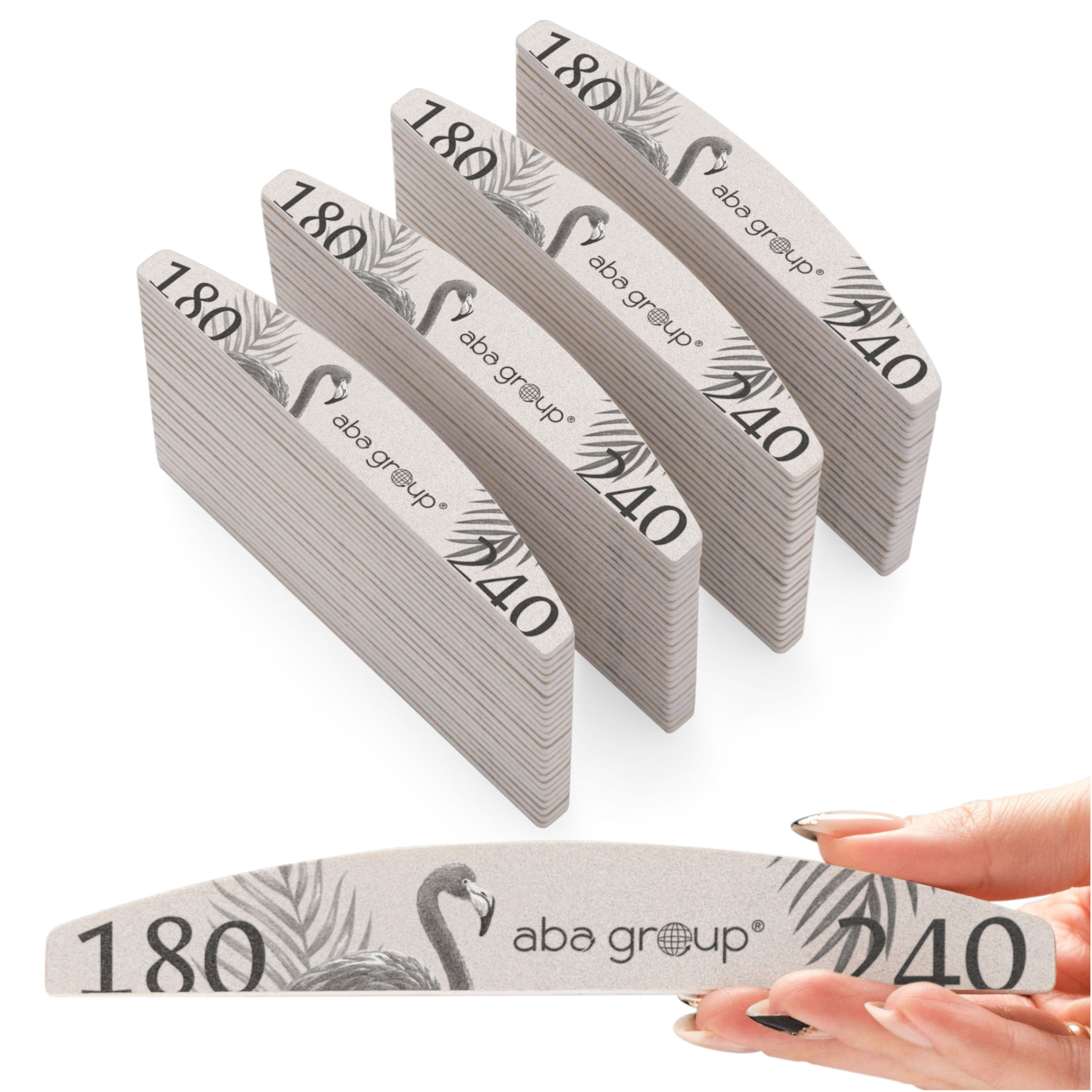 pilník na nehty Půlměsíc Loďka 180/240 Standard 100 Ks Aba Group