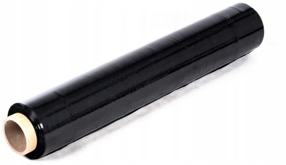 Folia stretch czarna 1.5kg rolka 144m mocna wydajna