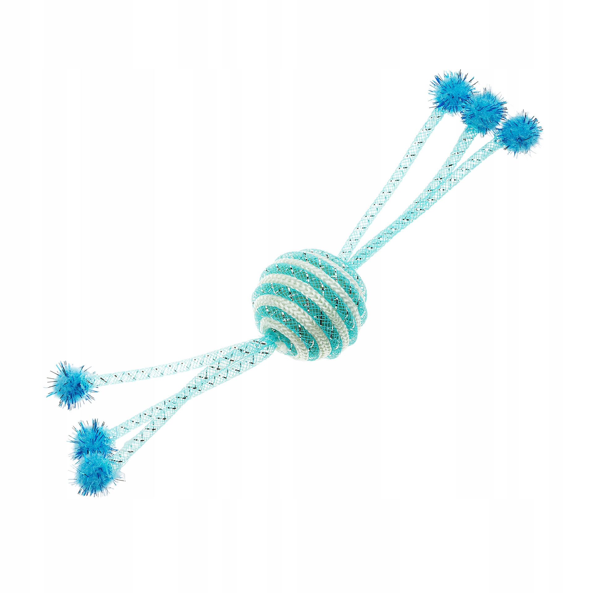 

Zabawka dla kota piłka z grzechotką pomponiki