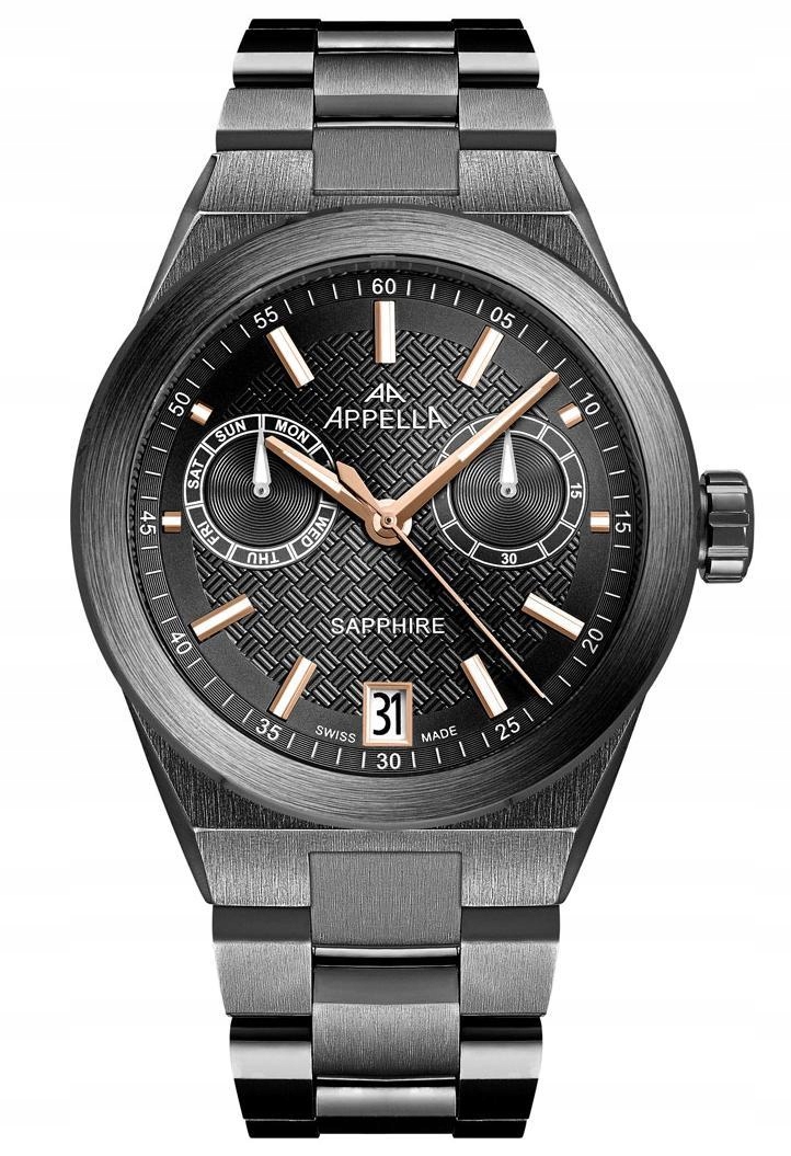 Nové Originální Pánské hodinky Appella L70015.S1R6QF Safírové datumovka, gravírování