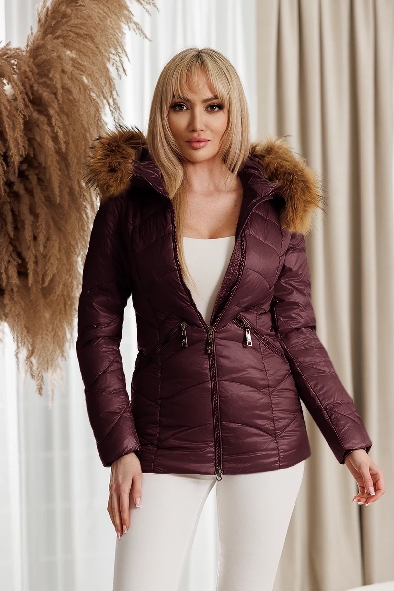 Bunda Kapuce LU-2202 vínová S (36)