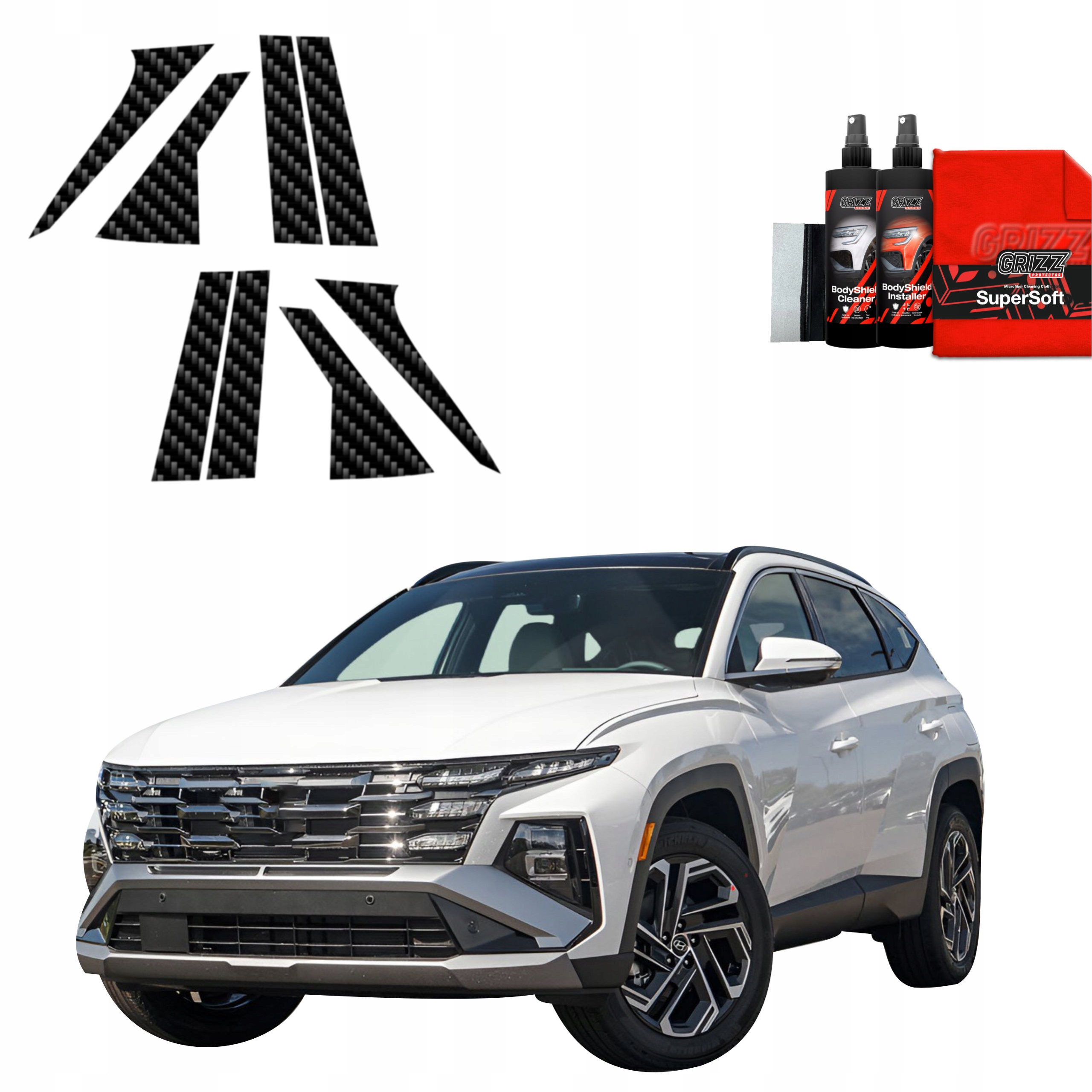 8v1 Fólie na sloupky pro Hyundai Tucson Facelift (2024-2025)