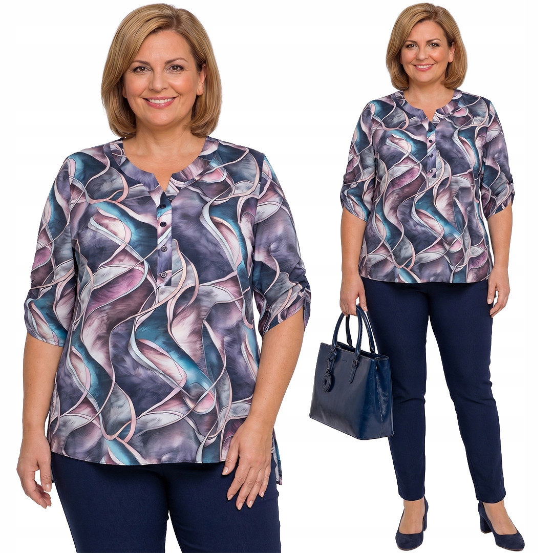 Pastelové tričko s plus size vzory velikost 58
