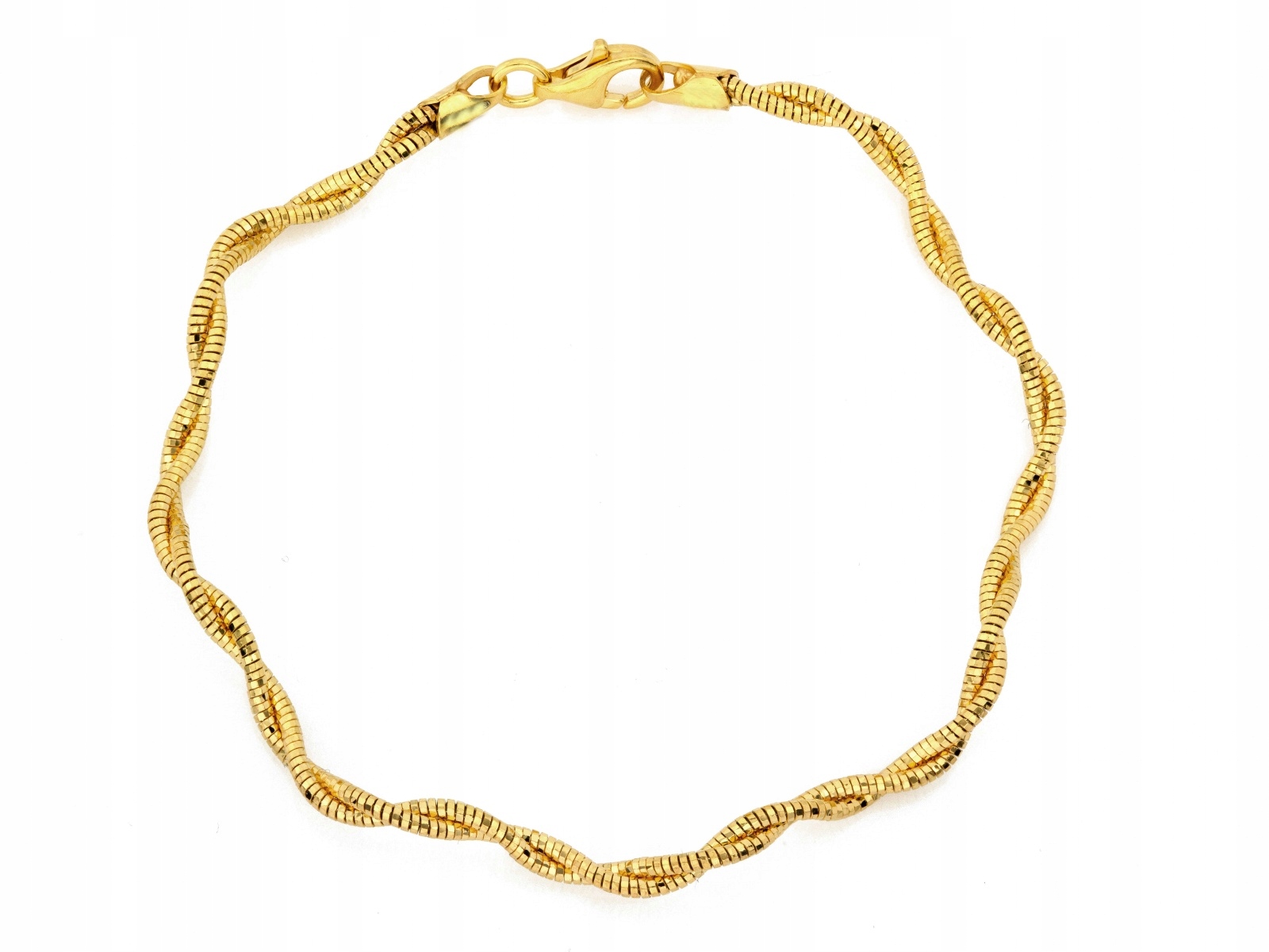 Pozlacený stříbrný náramek pro ženu 925 Zkroucené Šňůrky lesklý r19