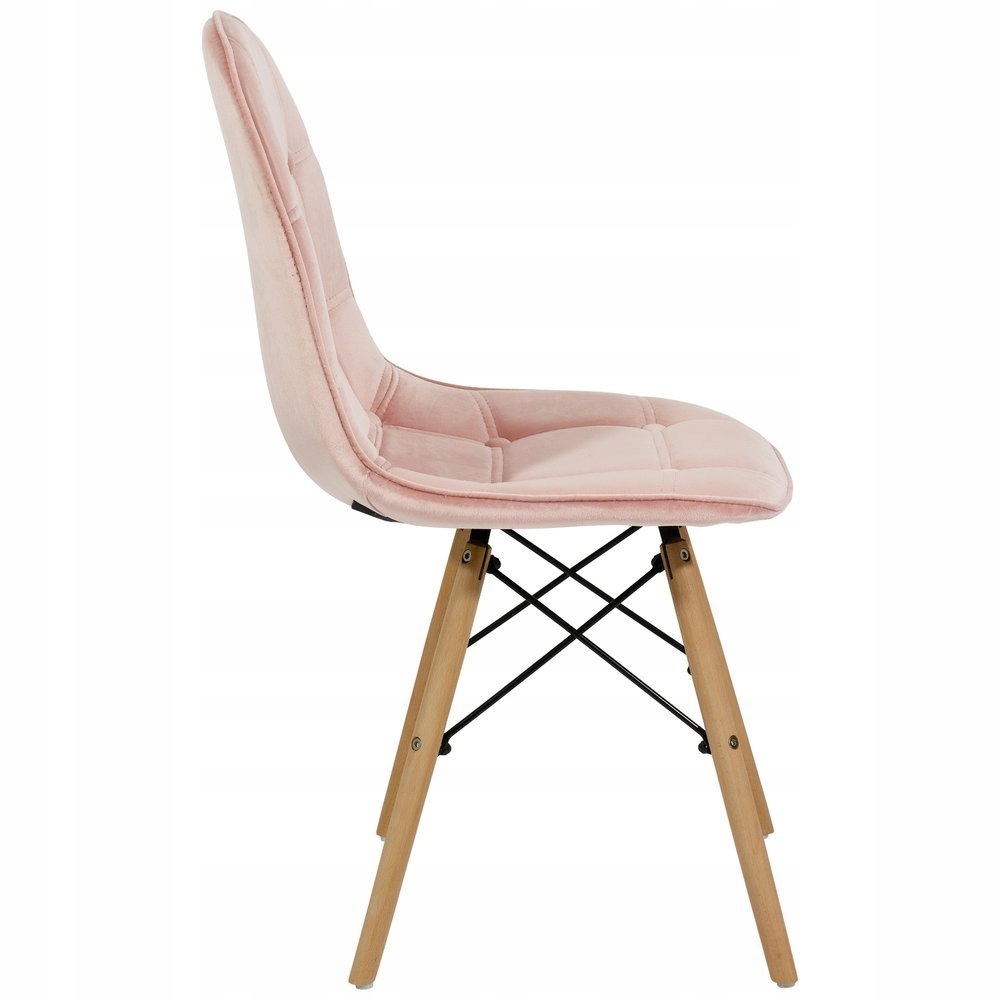 4 x KRZESŁO TAPICEROWANE RÓŻOWE WELUROWE PIKOWANE Marka bez marki