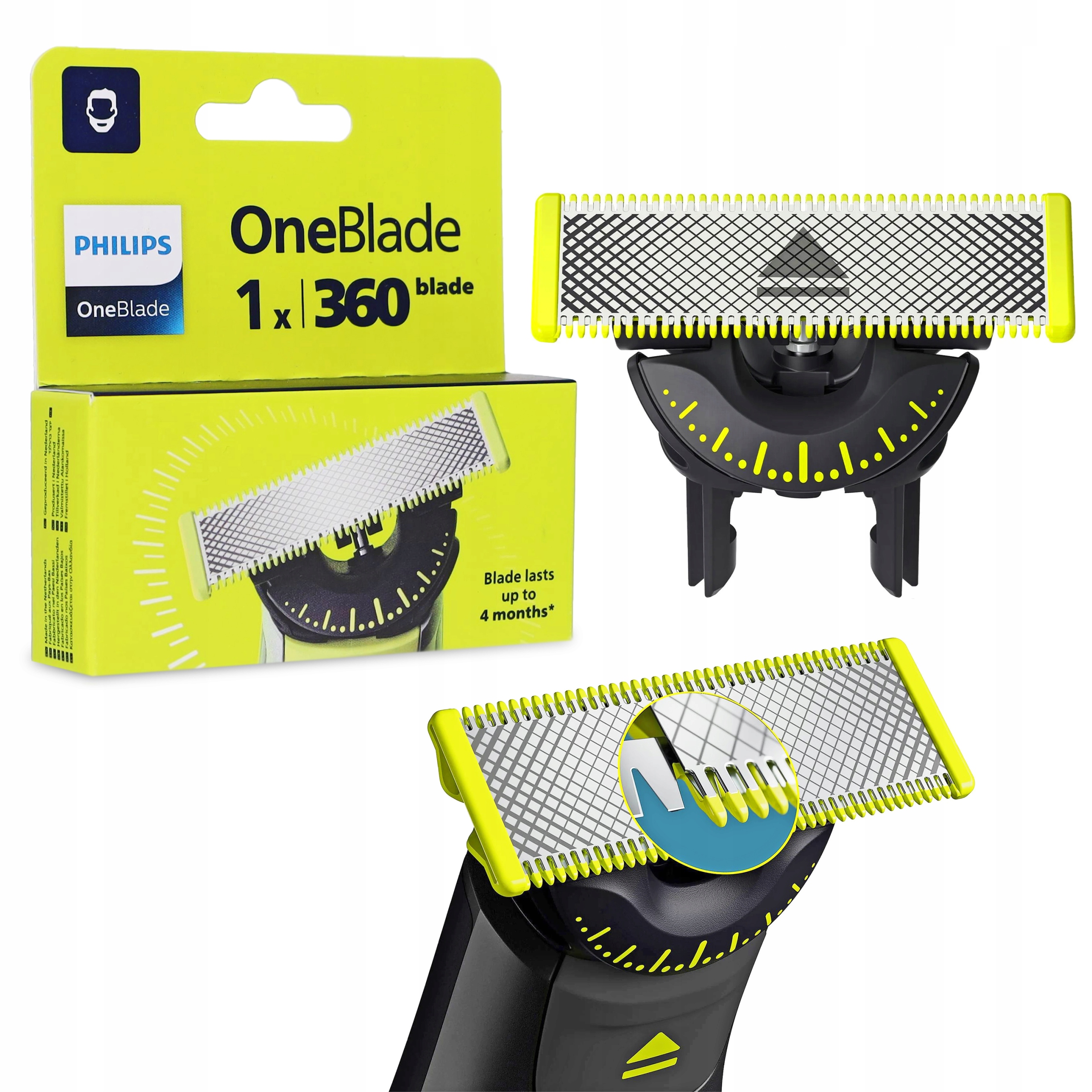1x Ostří Philips One Blade 360 QP410/50 Face Nůž Čepele Strojku