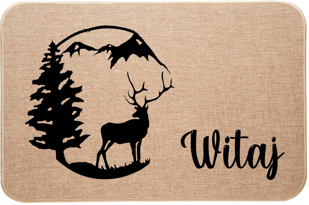 Lněná lovecká rohožka pod dveře pro myslivce Jelen les