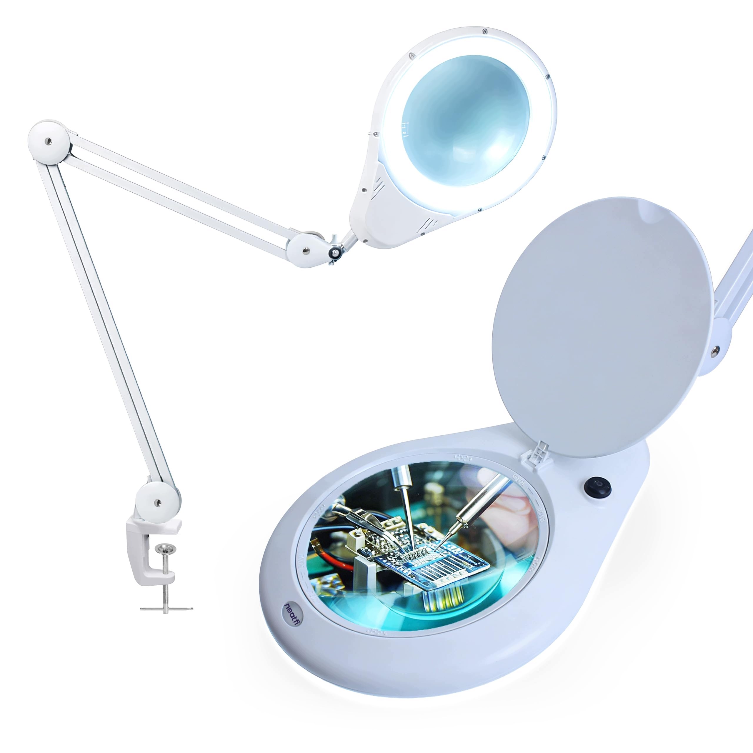 Lupa Neatfi Elite Hd XL Bifocals Bílá 18 CM 5 dioptrií 6500K 84 ks Smd