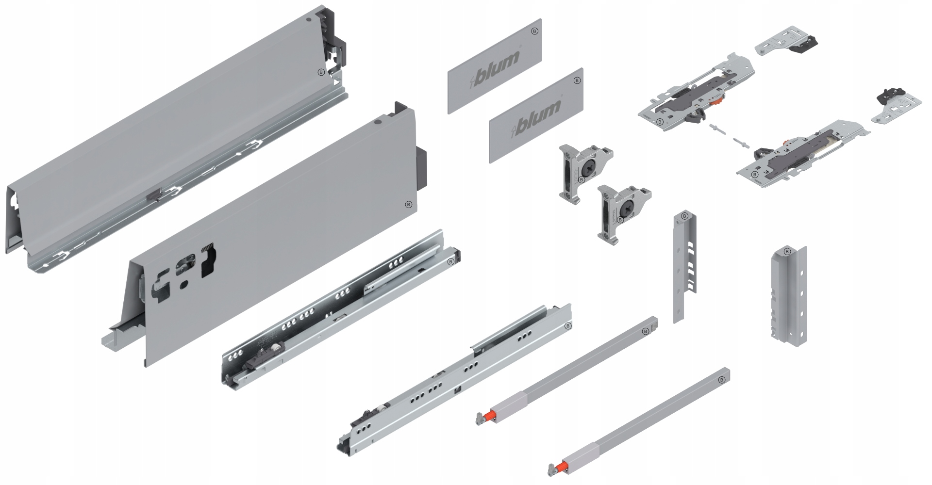 

Blum Tip-on Antaro Tandembox L-550 Wysoka D Szara