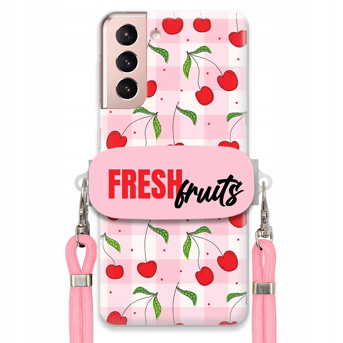 Puzdro pre Samsung S30 Case držiak šnúrok ruží Fresh Fruits Mriežka Ovocie