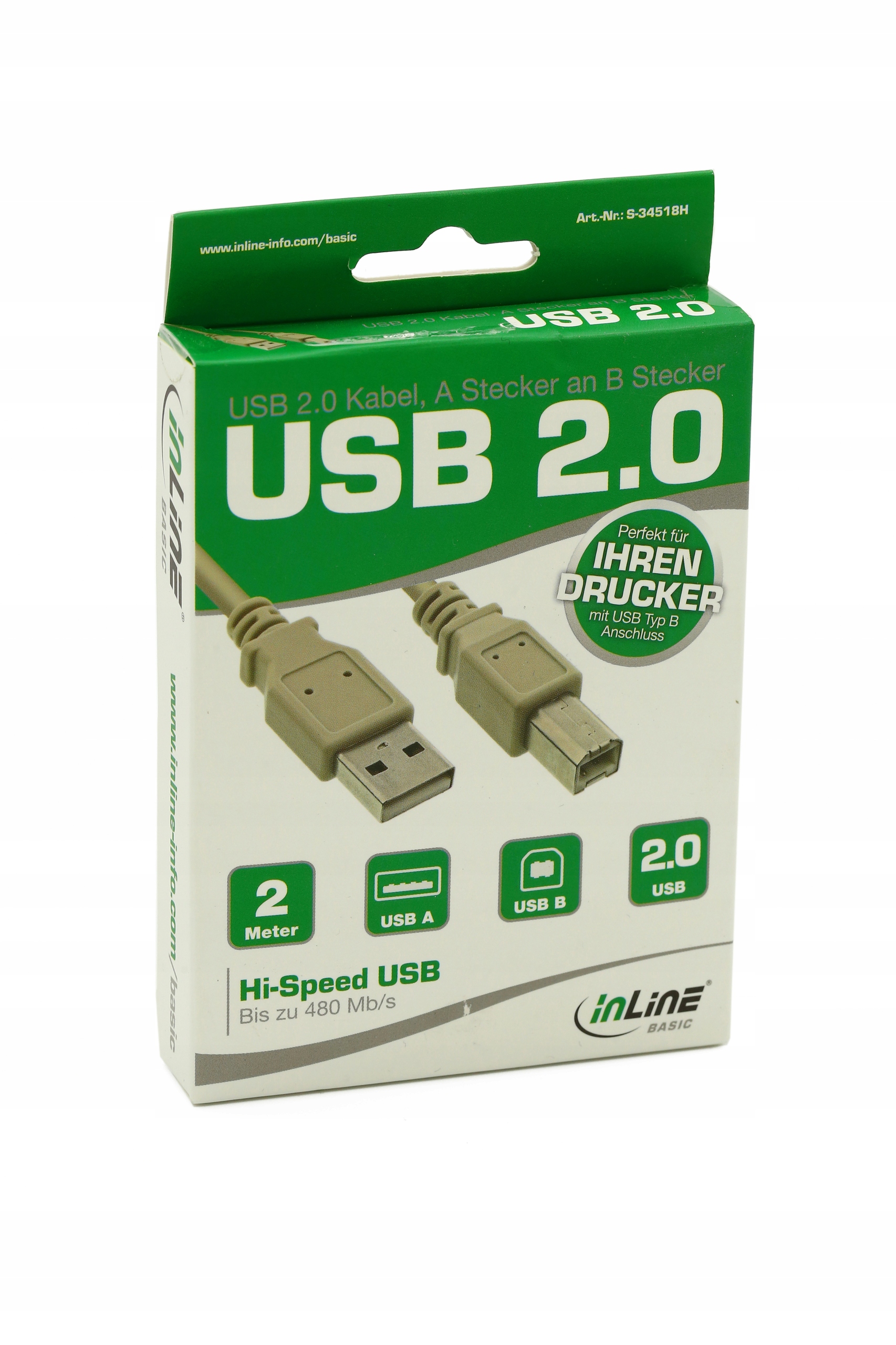 

Kabel Do Drukarki Inline Usb A-b 2M Usb 2.0
