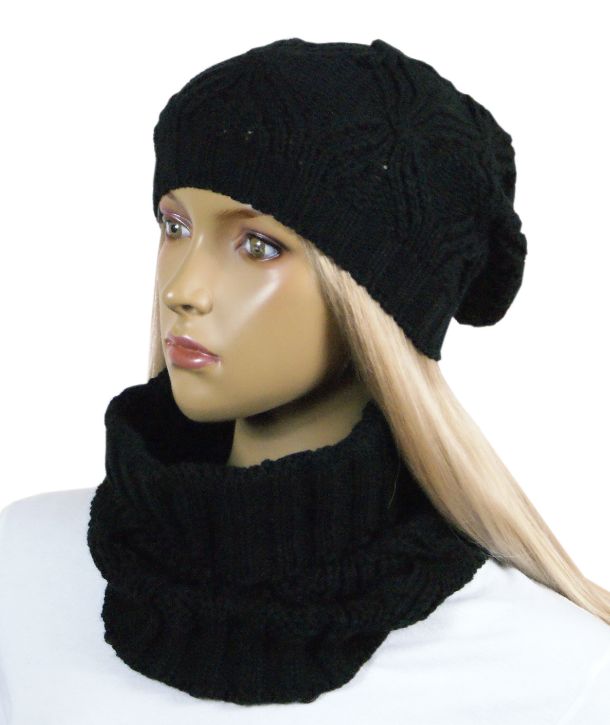 

Komplet Czapka Ażurowa + Golf # 51