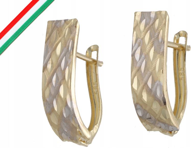 Zlaté náušnice 585 Decentní s bílým zlatem 2,00g elegantní pro ni 14k