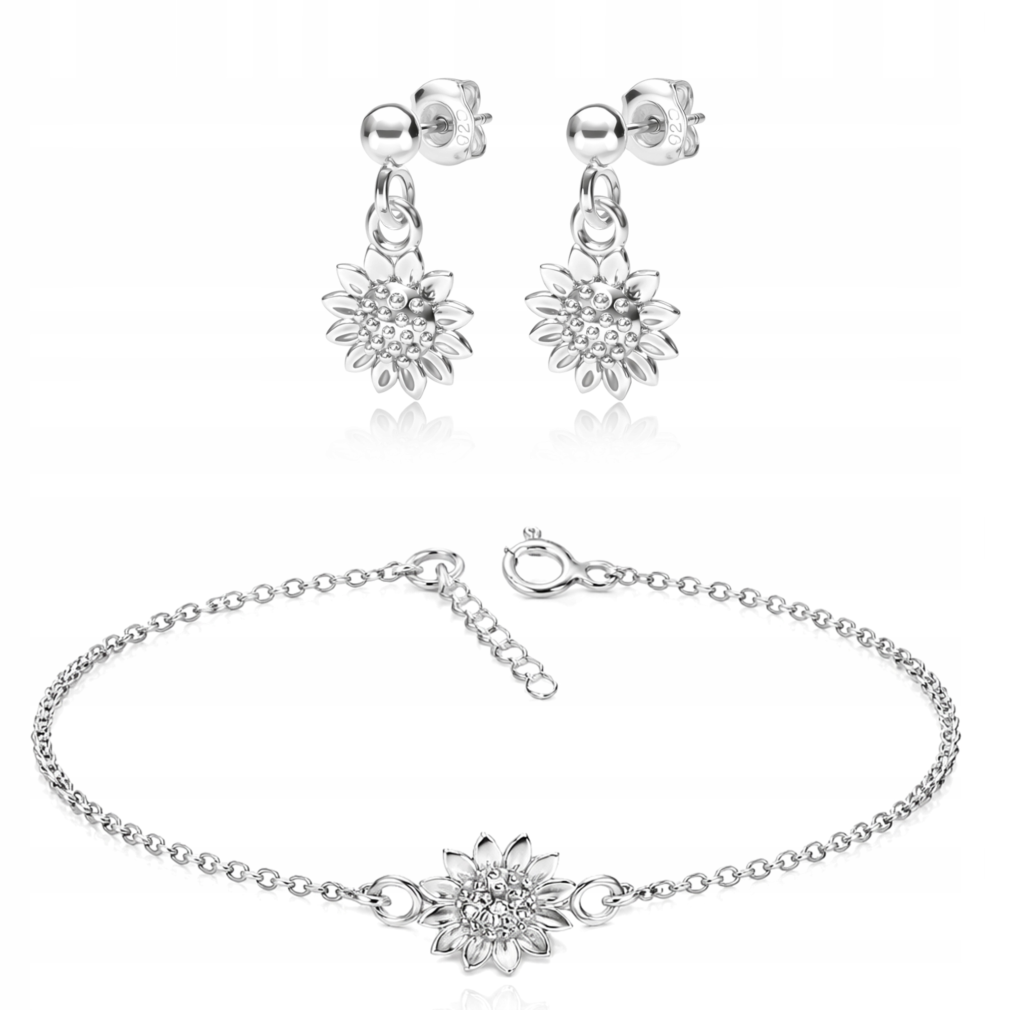 Stříbrná sada šperků Slunečnice Stříbro ryzost 925 Symbol naděje