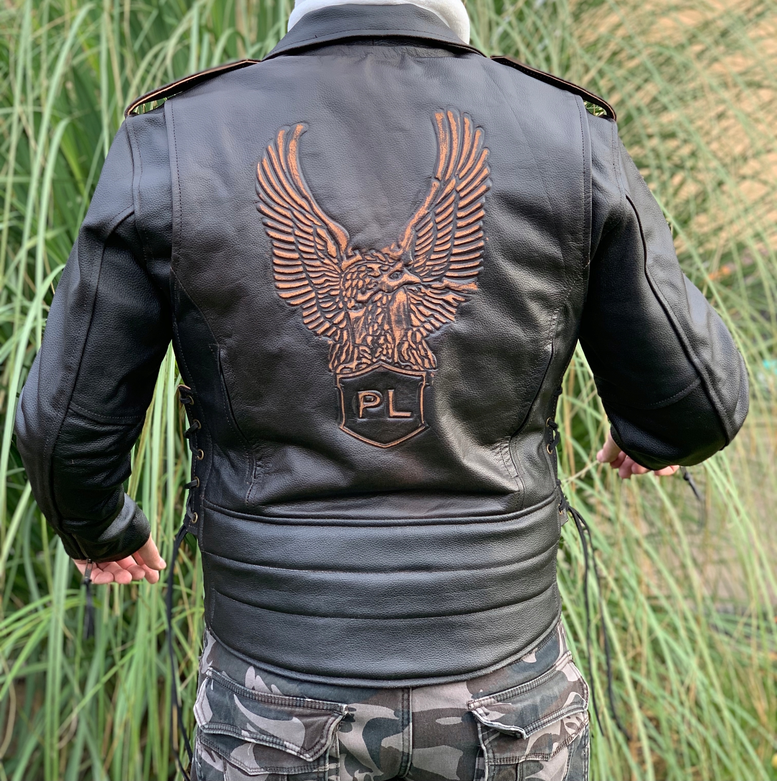 

Ramoneska Motocyklowa Skóra Logo Polski Rozmiary