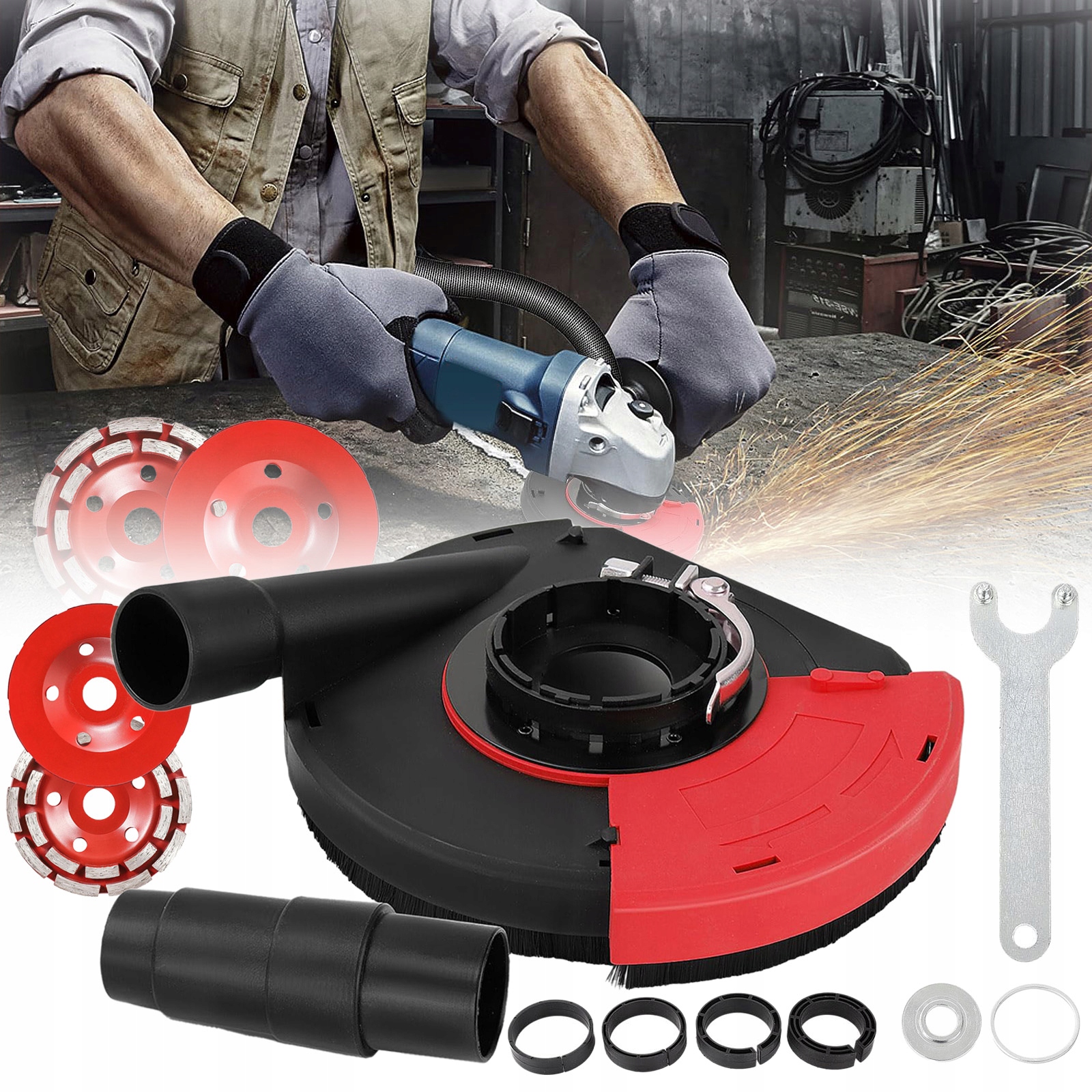 Protiprachová Krytka pro Úhlové brusky 125 mm 2 Kotouče Set