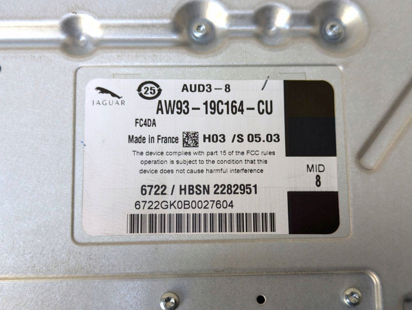 amplifier radia Jaguar XF facelift 250 2011 AW93-19C164-CU